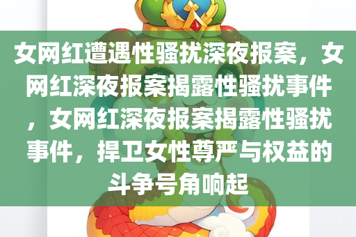 女网红遭遇性骚扰深夜报案，女网红深夜报案揭露性骚扰事件，女网红深夜报案揭露性骚扰事件，捍卫女性尊严与权益的斗争号角响起