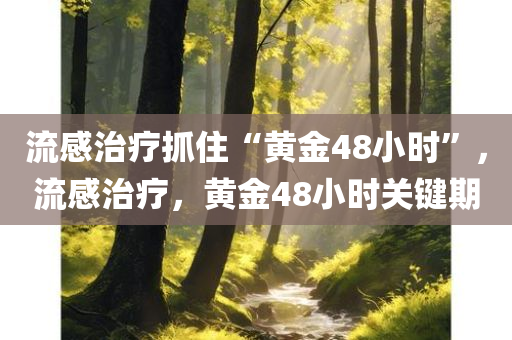 流感治疗抓住“黄金48小时”，流感治疗，黄金48小时关键期