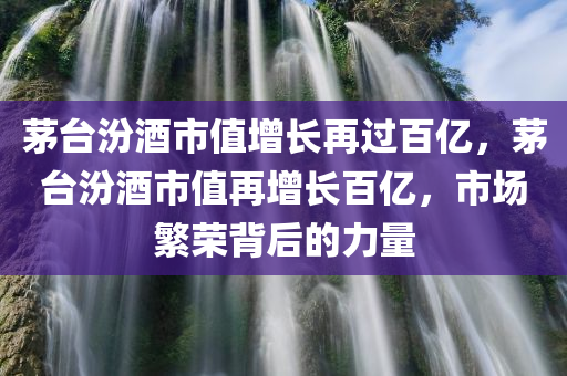 茅台汾酒市值增长再过百亿，茅台汾酒市值再增长百亿，市场繁荣背后的力量，茅台汾酒市值再增长百亿，市场繁荣背后的力量与策略分析