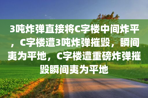 3吨炸弹直接将C字楼中间炸平，C字楼遭3吨炸弹摧毁，瞬间夷为平地，C字楼遭重磅炸弹摧毁瞬间夷为平地