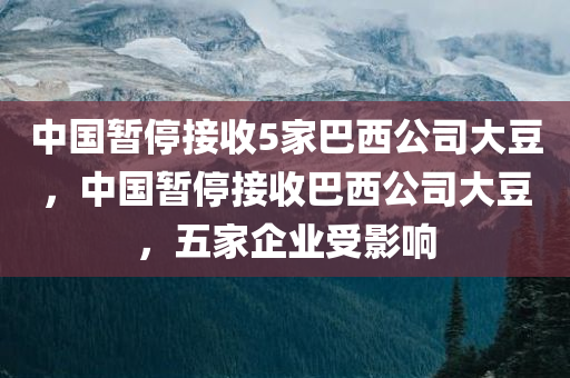 中国暂停接收5家巴西公司大豆，中国暂停接收巴西公司大豆，五家企业受影响