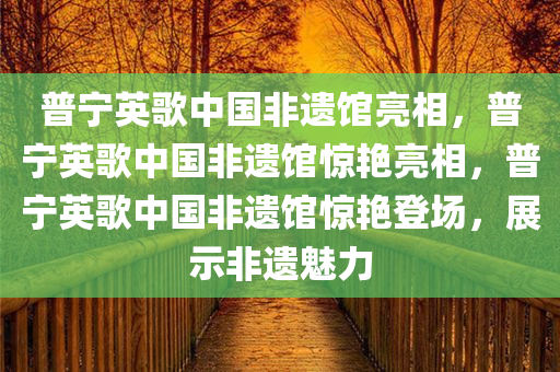 普宁英歌中国非遗馆亮相，普宁英歌中国非遗馆惊艳亮相，普宁英歌中国非遗馆惊艳登场，展示非遗魅力