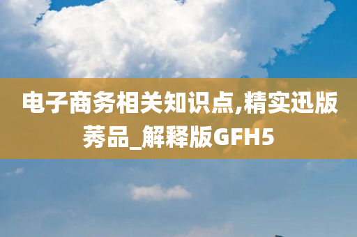 电子商务相关知识点,精实迅版莠品_解释版GFH5