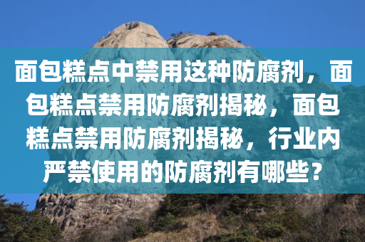 面包糕点中禁用这种防腐剂，面包糕点禁用防腐剂揭秘，面包糕点禁用防腐剂揭秘，行业内严禁使用的防腐剂有哪些？