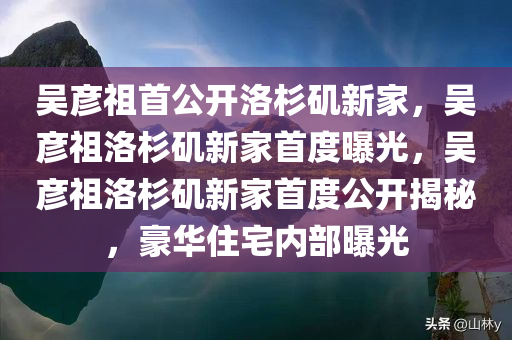 吴彦祖首公开洛杉矶新家，吴彦祖洛杉矶新家首度曝光，吴彦祖洛杉矶新家首度公开揭秘，豪华住宅内部曝光