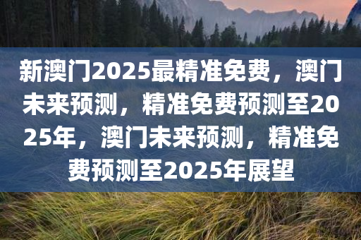 新澳门2025最精准免费，澳门未来预测，精准免费预测至2025年，澳门未来预测，精准免费预测至2025年展望