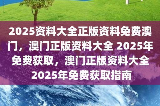 2025资料大全正版资料免费澳门，澳门正版资料大全 2025年免费获取，澳门正版资料大全 2025年免费获取指南