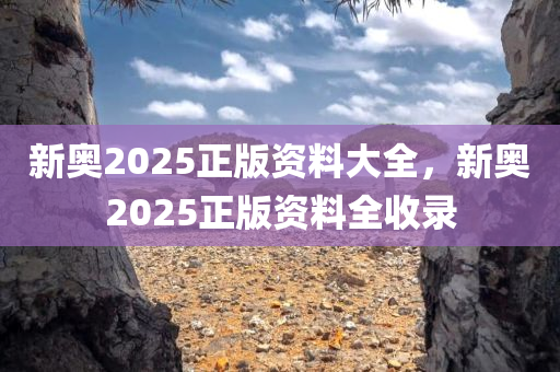 新奥2025正版资料大全，新奥2025正版资料全收录