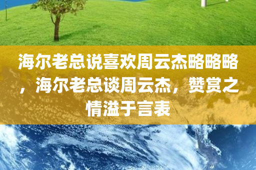 海尔老总说喜欢周云杰略略略，海尔老总谈周云杰，赞赏之情溢于言表