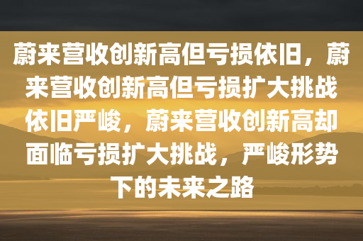 蔚来营收创新高但亏损依旧，蔚来营收创新高但亏损扩大挑战依旧严峻，蔚来营收创新高却面临亏损扩大挑战，严峻形势下的未来之路