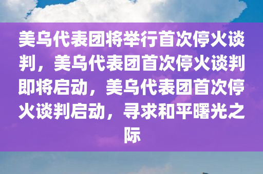 美乌代表团将举行首次停火谈判，美乌代表团首次停火谈判即将启动，美乌代表团首次停火谈判启动，寻求和平曙光之际
