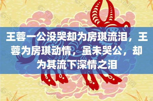 王蓉一公没哭却为房琪流泪，王蓉为房琪动情，虽未哭公，却为其流下深情之泪