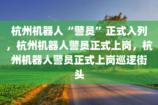杭州机器人“警员”正式入列，杭州机器人警员正式上岗，杭州机器人警员正式上岗巡逻街头
