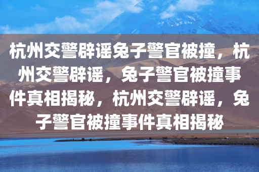 杭州交警辟谣兔子警官被撞，杭州交警辟谣，兔子警官被撞事件真相揭秘，杭州交警辟谣，兔子警官被撞事件真相揭秘