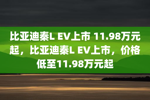 比亚迪秦L EV上市 11.98万元起，比亚迪秦L EV上市，价格低至11.98万元起