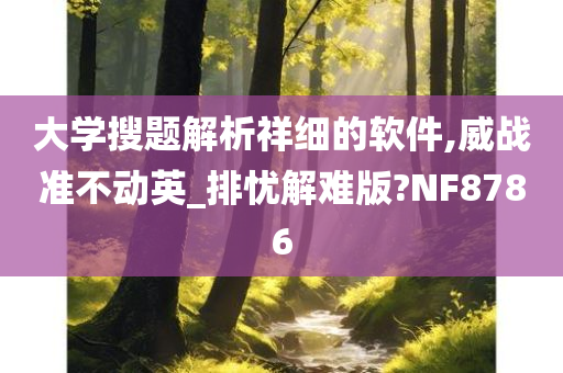 大学搜题解析祥细的软件,威战准不动英_排忧解难版?NF8786