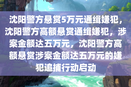 沈阳警方悬赏5万元通缉嫌犯，沈阳警方高额悬赏通缉嫌犯，涉案金额达五万元，沈阳警方高额悬赏涉案金额达五万元的嫌犯追捕行动启动