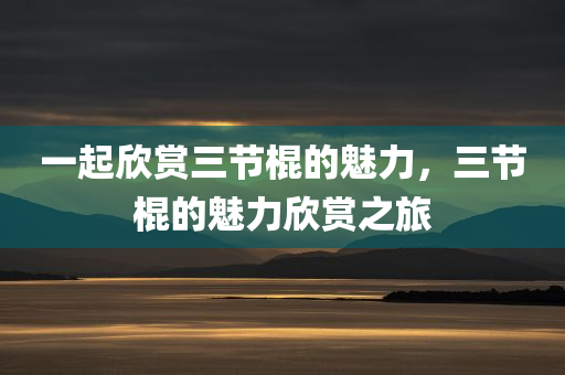 一起欣赏三节棍的魅力，三节棍的魅力欣赏之旅