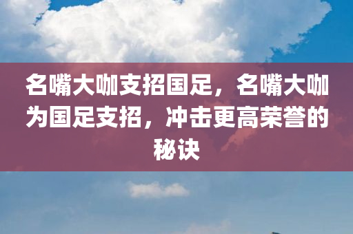 名嘴大咖支招国足，名嘴大咖为国足支招，冲击更高荣誉的秘诀