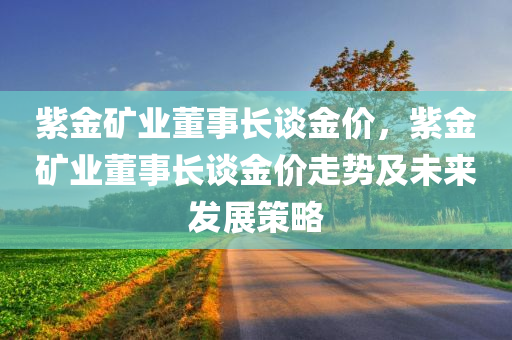 紫金矿业董事长谈金价，紫金矿业董事长谈金价走势及未来发展策略