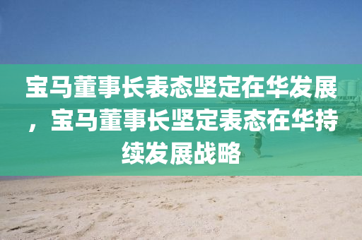 宝马董事长表态坚定在华发展，宝马董事长坚定表态在华持续发展战略