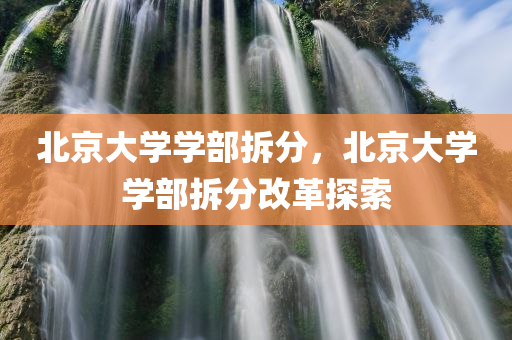 北京大学学部拆分，北京大学学部拆分改革探索