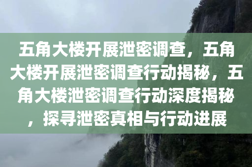 五角大楼开展泄密调查，五角大楼开展泄密调查行动揭秘，五角大楼泄密调查行动深度揭秘，探寻泄密真相与行动进展