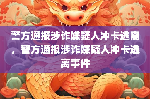 警方通报涉诈嫌疑人冲卡逃离，警方通报涉诈嫌疑人冲卡逃离事件