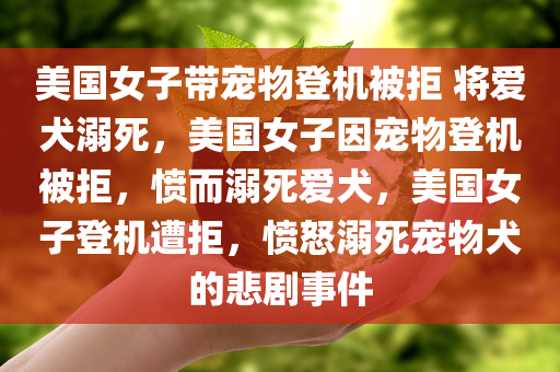 美国女子带宠物登机被拒 将爱犬溺死，美国女子因宠物登机被拒，愤而溺死爱犬，美国女子登机遭拒，愤怒溺死宠物犬的悲剧事件
