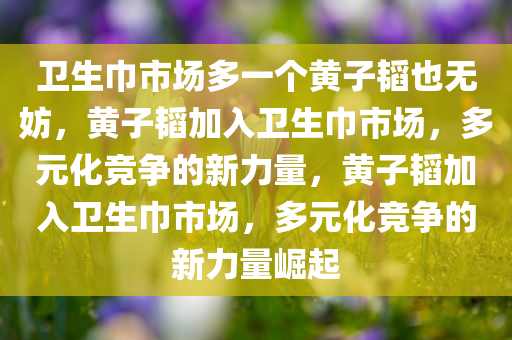 卫生巾市场多一个黄子韬也无妨，黄子韬加入卫生巾市场，多元化竞争的新力量，黄子韬加入卫生巾市场，多元化竞争的新力量崛起