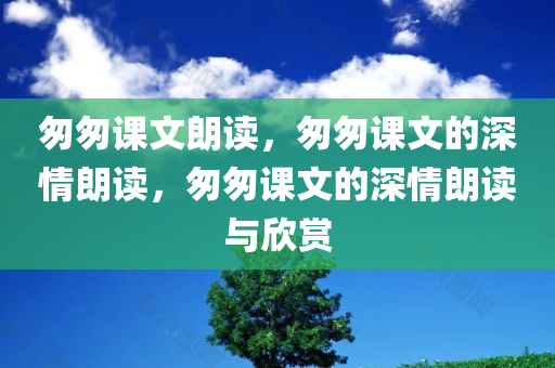 匆匆课文朗读，匆匆课文的深情朗读，匆匆课文的深情朗读与欣赏