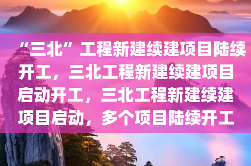 “三北”工程新建续建项目陆续开工，三北工程新建续建项目启动开工，三北工程新建续建项目启动，多个项目陆续开工