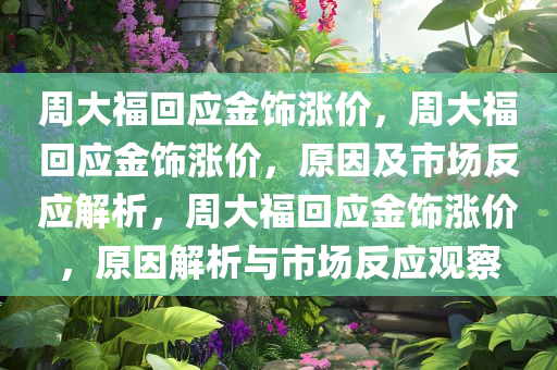 周大福回应金饰涨价，周大福回应金饰涨价，原因及市场反应解析，周大福回应金饰涨价，原因解析与市场反应观察