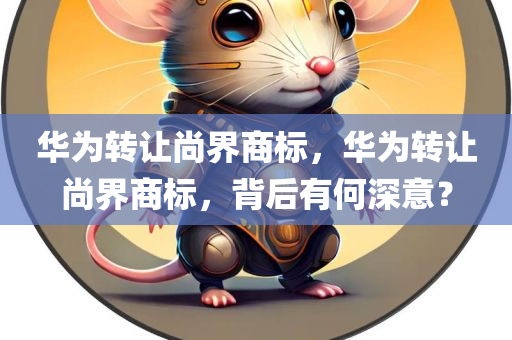 华为转让尚界商标，华为转让尚界商标，背后有何深意？