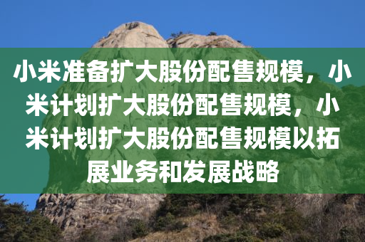 小米准备扩大股份配售规模，小米计划扩大股份配售规模，小米计划扩大股份配售规模以拓展业务和发展战略