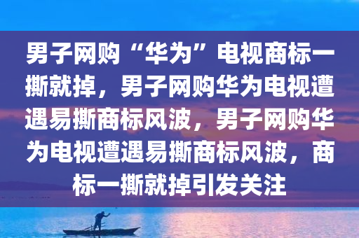 男子网购“华为”电视商标一撕就掉，男子网购华为电视遭遇易撕商标风波，男子网购华为电视遭遇易撕商标风波，商标一撕就掉引发关注
