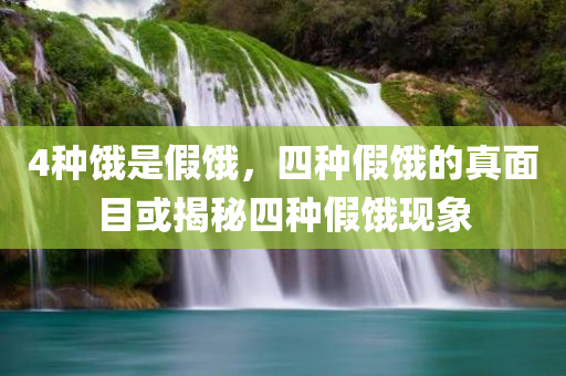 4种饿是假饿，四种假饿的真面目或揭秘四种假饿现象