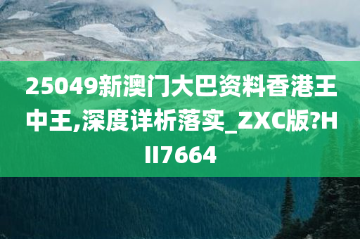25049新澳门大巴资料香港王中王,深度详析落实_ZXC版?HII7664
