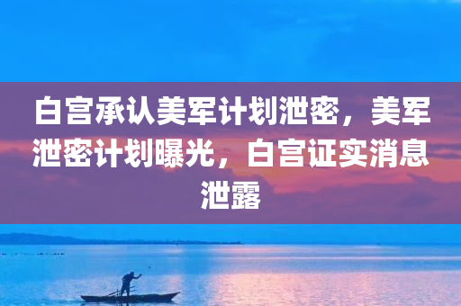 白宫承认美军计划泄密，美军泄密计划曝光，白宫证实消息泄露