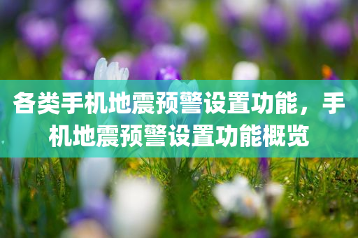 各类手机地震预警设置功能，手机地震预警设置功能概览