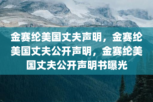 金赛纶美国丈夫声明，金赛纶美国丈夫公开声明，金赛纶美国丈夫公开声明书曝光