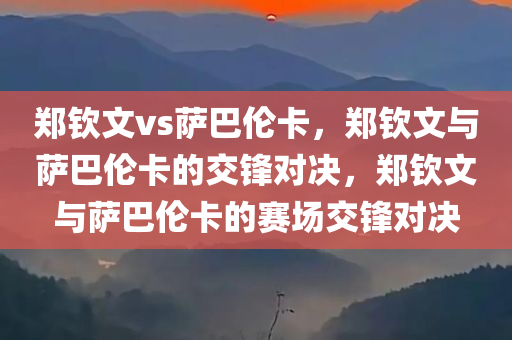 郑钦文vs萨巴伦卡，郑钦文与萨巴伦卡的交锋对决，郑钦文与萨巴伦卡的赛场交锋对决