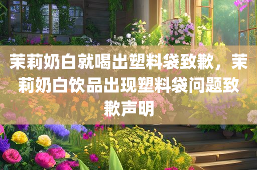 茉莉奶白就喝出塑料袋致歉，茉莉奶白饮品出现塑料袋问题致歉声明