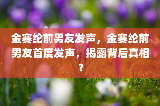 金赛纶前男友发声，金赛纶前男友首度发声，揭露背后真相？，金赛纶前男友首度揭露真相，背后的故事浮出水面？