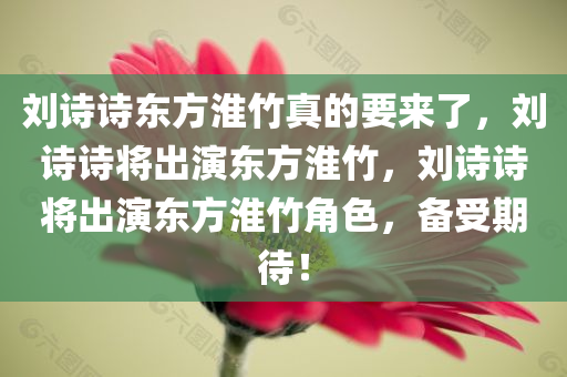 刘诗诗东方淮竹真的要来了，刘诗诗将出演东方淮竹，刘诗诗将出演东方淮竹角色，备受期待！
