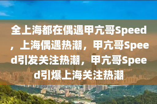 全上海都在偶遇甲亢哥Speed，上海偶遇热潮，甲亢哥Speed引发关注热潮，甲亢哥Speed引爆上海关注热潮