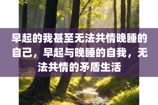早起的我甚至无法共情晚睡的自己，早起与晚睡的自我，无法共情的矛盾生活，早起与晚睡的自我，矛盾生活的探究