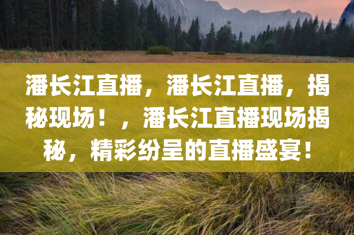 潘长江直播，潘长江直播，揭秘现场！，潘长江直播现场揭秘，精彩纷呈的直播盛宴！