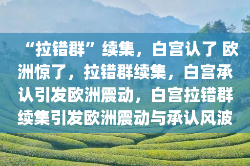 “拉错群”续集，白宫认了 欧洲惊了，拉错群续集，白宫承认引发欧洲震动，白宫拉错群续集引发欧洲震动与承认风波