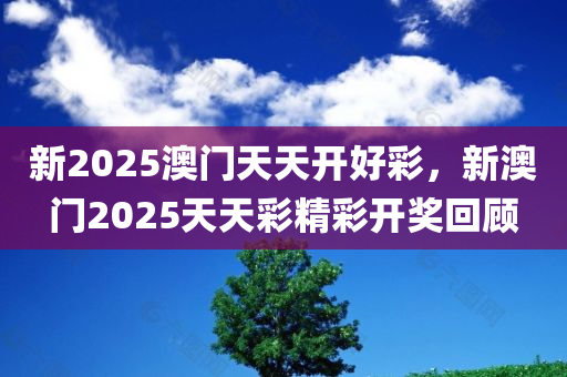 新2025澳门天天开好彩，新澳门2025天天彩精彩开奖回顾